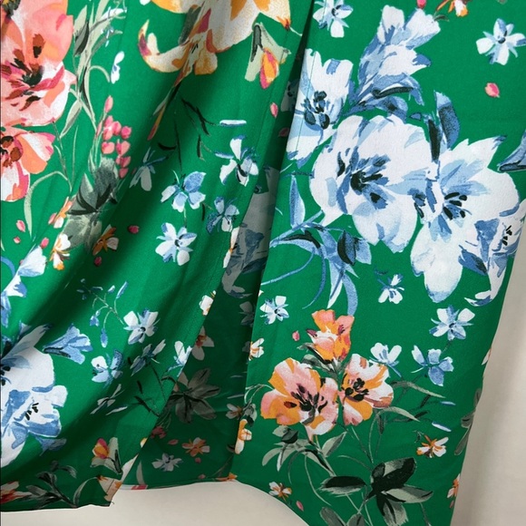 NWT LOFT Floral Midi Skirt Green Colorful 14 - Picture 4 of 8